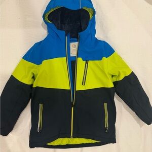 Blue and Yellow Hooded Jacket